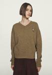 Джемпер Massimo Dutti V-NECK KNIT, Olive - фото
