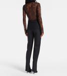 Кружевной топ McQueen, черный - фото 3