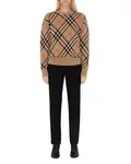 Свитер из смеси шерсти и мохера в клетку Burberry, бежевый - фото