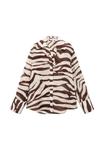 Блузка на пуговицах FLOWY ZEBRA PRINTED Mango, кремовый - фото 5
