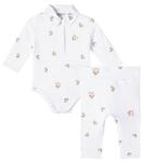 Детский комплект боди и леггинсов с логотипом Burberry Kids, White Ip Pattern - фото
