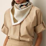 HERMES Шёлковый шарф унисекс коричневый, Brown - фото 2