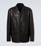 Кожаная куртка Lemaire, Black - фото