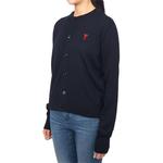 Кардиган с вышитым логотипом ami AMIPARIS, темно-синий - фото 5