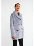 Женское пальто серого меланжа faina - фото 3