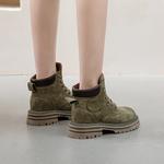 Женские ботинки Martin Boot JIETEGONGYANG, зеленые, увеличивающие рост - фото 9