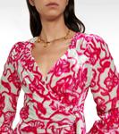 Платье миди из бархата с принтом Dries Van Noten, фуксия - фото 4