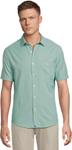 Рубашка UNTUCKit Performance Short Sleeve Forbes Seersucker Shirt, зеленый - фото