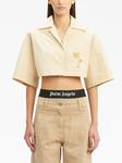 Palm Angels укороченная рубашка с логотипом, нейтральный - фото 3