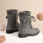 Ботинки до середины икры с шнуровкой DREAM PAIRS, Grey - фото 4