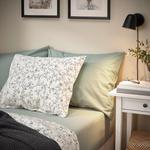 Простынь на резинке, серо-зеленый, 80х200 см, VÅRVIAL IKEA - фото 2