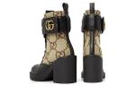 Кроссовки boot with double g 'camel ebony' Gucci, черный - фото 3