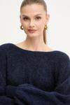 Свитер из смесовой шерсти Marella, темно-синий - фото 4
