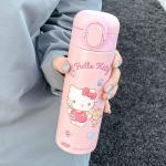 Термокружка Hello Kitty 420 мл Sanrio, зеленый patchwork + cartoon keychain - фото 8