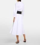 Хлопковое платье миди Alaïa, белый - фото 3