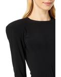 Топ Norma Kamali Shoulder Pad Long Sleeve Crew, черный - фото 3
