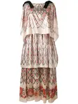 Платье с геометричным узором FENDI, нейтральный - фото