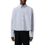 Укороченная оверсайз оксфордская рубашка Ami Paris AMIPARIS, синий - фото 5