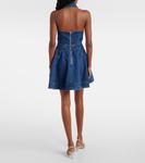 Расклешенное джинсовое платье миди Self-Portrait, синий - фото 3