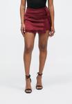 Юбка Even&Odd Mini skirt, Cabernet/Dark Red - фото