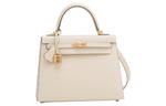 Сумка Kelly 25 Epsom 12 Nata White HERMES - фото 2