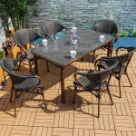 Комплект садовой мебели Green Water: 4 стула, стеклянный круглый, 80 см, (№09) - фото 3