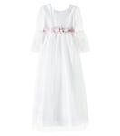 Платье из кружева и тюля с бантом Monnalisa, Panna - фото