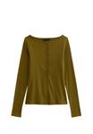 Топ New Look MID BUTTON THROUGH LONG SLEEVE, Green - фото 4