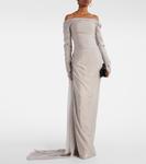 Шелковое платье с открытыми плечами Marmar Halim, Wash Green - фото 2