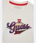 Лонгслив детский Guess хлопковый с длинными рукавами, экрю - фото 3