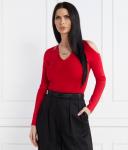 Лонгслив женский Karl Lagerfeld с вырезами на плечах, красный - фото 3