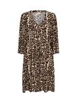 Платье Pedra Leopard Print длиной до колена KAFFE, Beige - фото 5