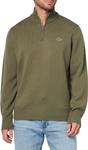 Свитер Lacoste мужской с высоким воротником на молнии, шерсть, Olive - фото
