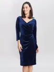 Платье Gina Bacconi Zoe Velvet Wrap, темно-синий - фото