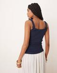 Топ ASOS DESIGN с узлом на ремне темно-синего цвета - фото 4