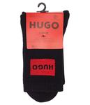 Носки мужские Hugo с логотипом 2 пары, черный - фото 2