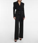 Блейзер из крепа с поясом Alexandre Vauthier, черный - фото 2