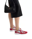 Женские байкерские кроссовки из ткани в стиле Кубка Америки Prada, красный - фото 2