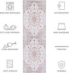 Ковер SAFAVIEH, 77 x 366 см, моющийся, коллекция Tucson - ковер-дорожка, бежевый и серый, противоскользящий, идеален для помещений с высокой проходимостью: гостиная, коридор, прихожая, спальня (TSN103B-212) - фото 4