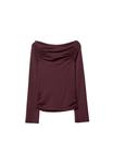 Топ Stradivarius LONG SLEEVE WITH GATHERING , Dark Red - фото 6