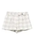 Клетчатые шорты Liu Jo, белый - фото