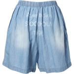 Джинсовые шорты с принтом логотипа Acne Studios, синий - фото