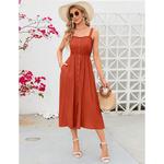 Женское летнее платье-сарафан на пуговицах с карманами, миди, с высокой талией Elitechoice - фото 2