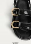 Сандалии WIDE FIT Stradivarius, черный - фото 5