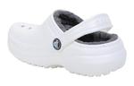 Детские тапочки Crocs Classic на подкладке для детей, White/Gray - фото 4
