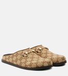 GG кожаные мюли Gucci, Camel Ebony/New Acer - фото