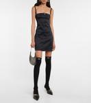 Мини-платье из атласного крепа-бюстье Coperni, черный - фото 2