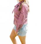 Топ Sadie Gingham в темно-бордовом цвете Layerz Clothing, бордовый - фото 4