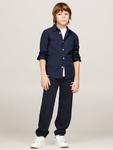 Детская рубашка из хлопкового поплина Tommy Hilfiger, Twilight Navy - фото 5