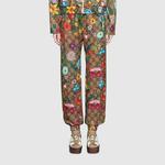 Брюки flora gg supreme pattern track pants Gucci, коричневый - фото 2